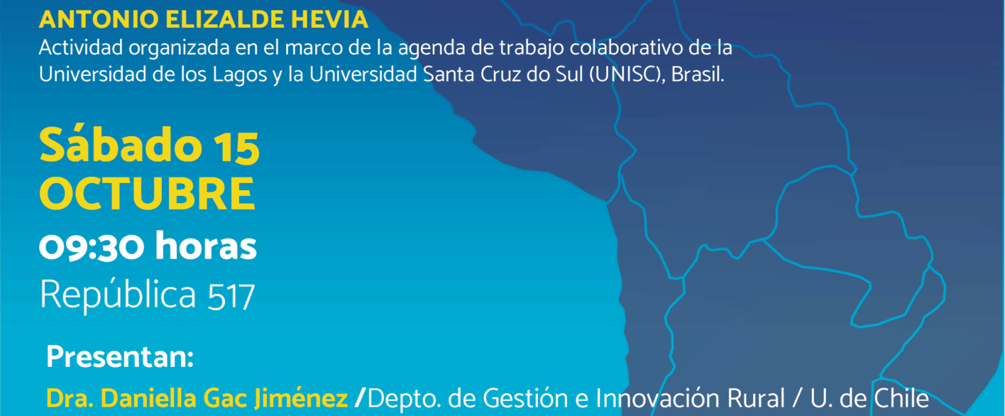 15 de octubre | 09h30 | Charla magistral “Debates actuales sobre la idea de desarrollo en perspectiva latinoamericana» Expone: Antonio Elizalde Hevia, Universidad de Santa Cruz do Sul